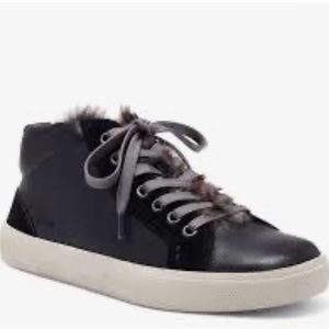 NWT Vince Camuto Black Leather Mimlie High Top Sneaker Size 5.5 & 6
